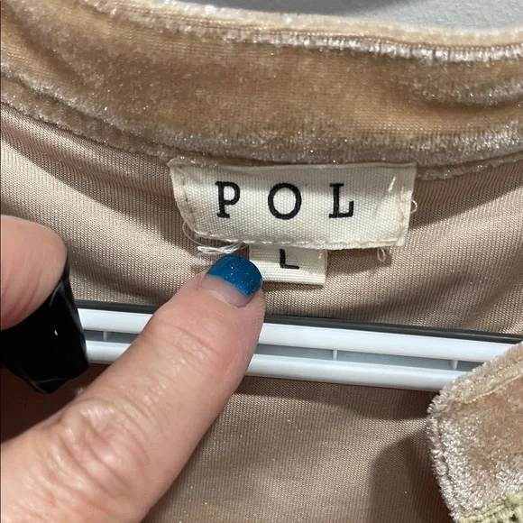 POL Velvet Embroidered Tunic in Light Camel - Picture 2 of 10